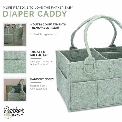 Felt Diaper Caddy Organizer for Baby Essentials | Parker Baby Co. - Oatmeal