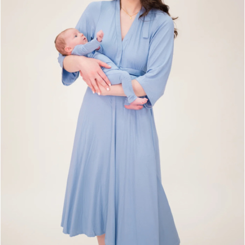 Lila Labor & Postpartum Gown in Periwinkle Blue