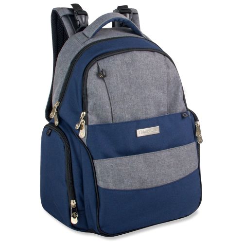 Fisher-Price Kaden Denim Diaper Backpack - Grey/Navy