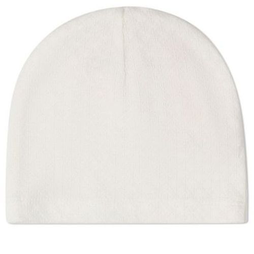 MiniMoi Baby Unisex "Sweetest Bloom" Cotton/Rayon Tonal Textured Beanie White 3 Months