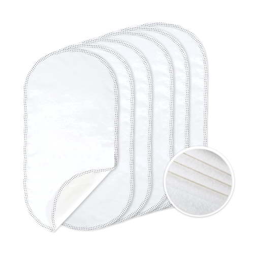 Tillyou 6 Pack Waterproof Changing Pad Liners 100% Cotton Reusable Cloth Diaper Changing Pads, White