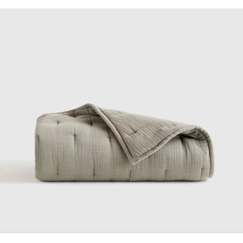 Organic Cotton Gauze Toddler Quilt  in Dried Sage