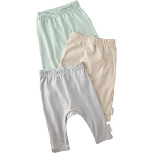 Harlowe Organic Cotton Assorted 3-Pack Harem Pants, 0-3M