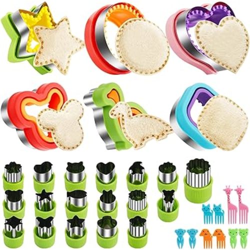 34 Pcs Uncrustable Sandwich Set, Cutters, Sealers & Animal Forks