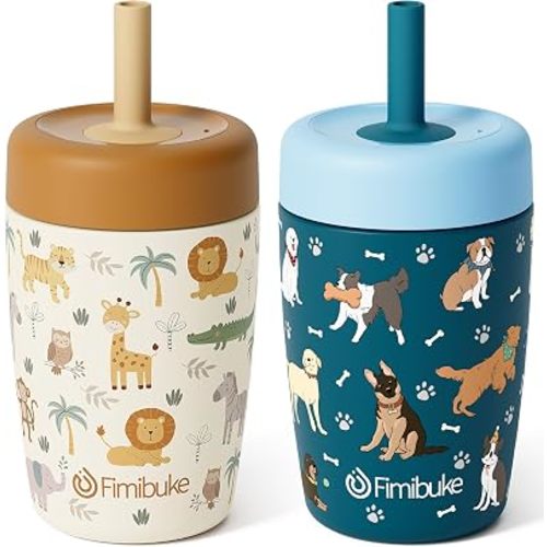 Fimibuke Toddler Cups Spill Proof, 12 OZ Sippy Cup for Toddler Water Bottle