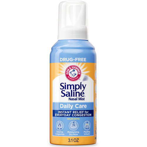 ARM & HAMMER Simply Saline Daily Care Drug-Free Mist for Nasal Congestion Relief, 3.1 oz HSA/FSA Eligible