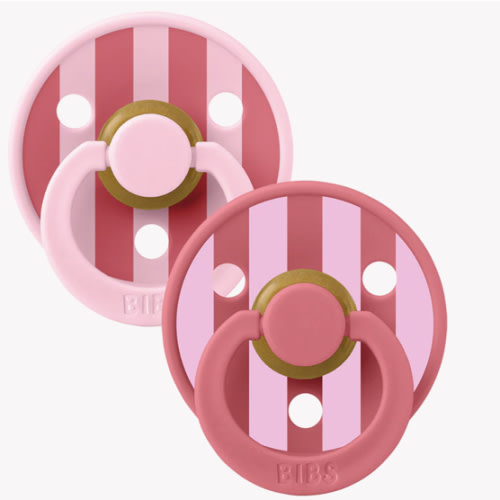 BIBS STUDIO 2 Pack Block Pacifiers - Baby Pink Coral Mix – Bibsworld store US