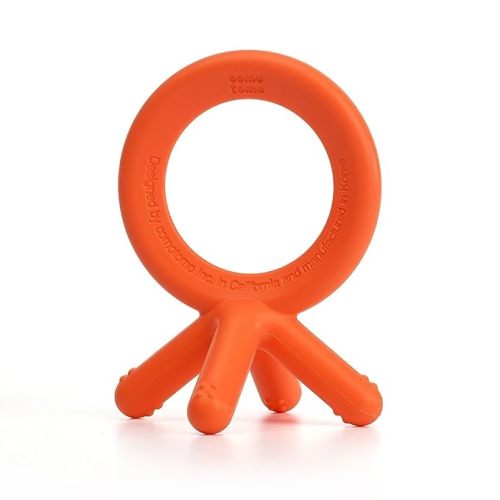 Comotomo Silicone Baby Teether, Orange - 1.75x1.75x3 Inch (Pack of 1)