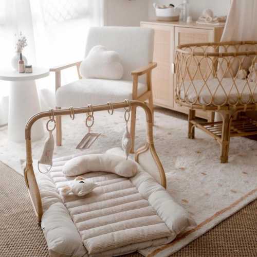 Rattan Baby Play Gym | Lined Linen