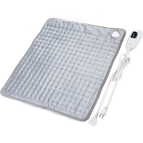 Heating Pad,Electric Heating Pads for Back,Hot Heated Pad for Abdomen,Shoulder,Knee,Multiple Temp and Auto Shut Off(Light Gray, 20''×24'')