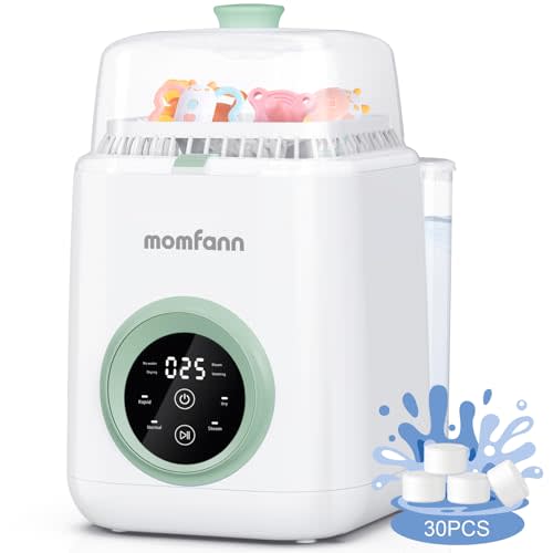 MOMFANN 19 Min Bottle Washer, Quick Wash, Sterilizer and Dryer - All-in-One Cleaner, Bottles, Pump Parts and Baby Accessories, Ideal Gift for New Parents