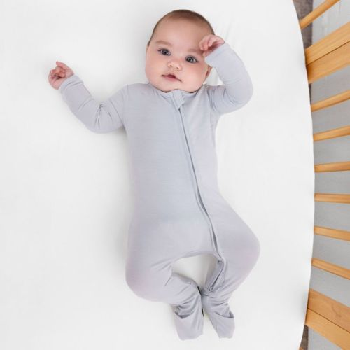 Bellabu Bear Baby Cloud Grey Bamboo Convertible Footie Cloud Grey 0-3 Months