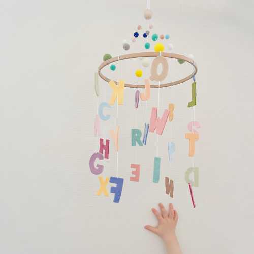 Alphabet Baby Mobile | Colorful Felt Letters Crib Mobile | Montessori Nursery Decor | ABC Learning Mobile for Baby Girl or Boy
