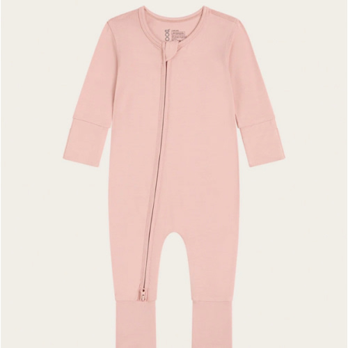 Baby Long Sleeve Romper-Dusty Pink