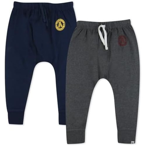 HonestBaby Multipack Honest Pants Joggers Pull on 100% Organic Cotton for Infant Baby and Toddler, Boys, Girls, Unisex