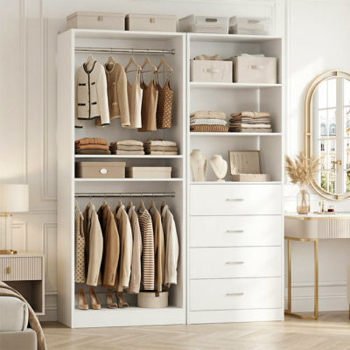Latitude Run® Closet System with Drawers, Shelves,Hanging Rods & Reviews | Wayfair
