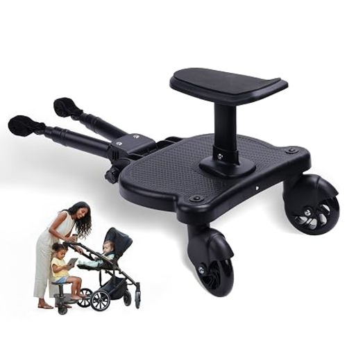 2026 New-Universal Stroller Board with Detachable Seat | 2 in 1 Sit and Stand Toddler Stroller Seat Attachment | Stroller Board Attachment for Toddler | Holds Children Up to 55 LBs