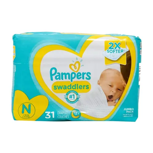 Diapers Newborn/Size 1 (8-14 lb), 31 Count - Pampers Swaddlers Disposable Baby Diapers, Jumbo Pack