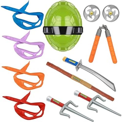 Turtle Shell Superhero Cosplay Costume props Weapon Mask Kid toys for birthday Halloween Christmas gifts