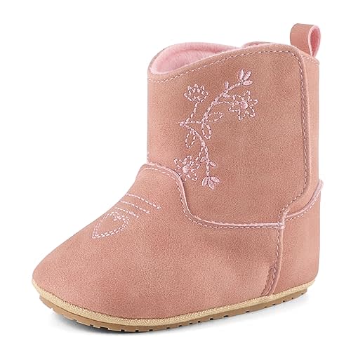 ESTAMICO Baby Girls Embroidery Western Boots
