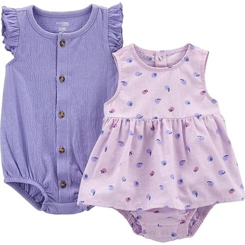 Simple Joys by Carter's Baby Girls' 2-pack Sleeveless Rompers