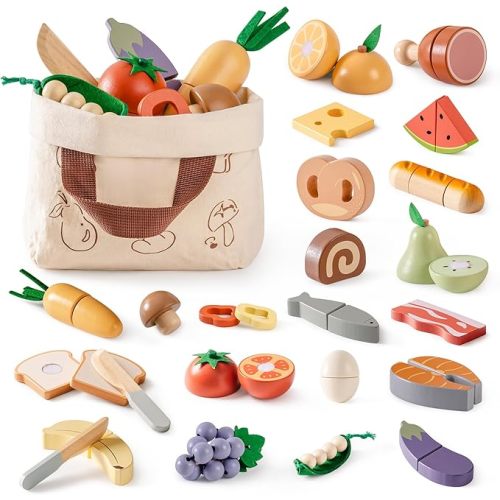 Wooden Play Food Cutting Set