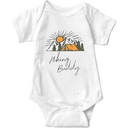 Hiking Buddy Baby Girls Boys Bodysuit Newborn onesie Short Sleeve Infant Romper 0-24 Months