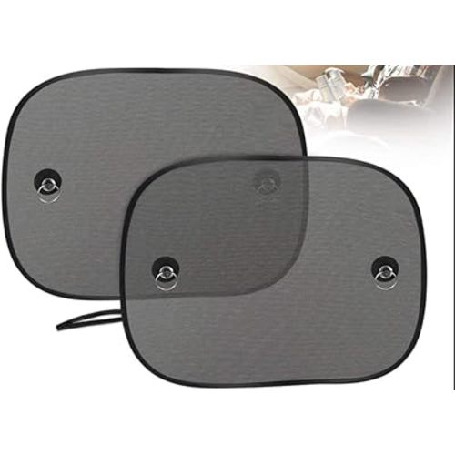 Car Window Shade, Car Side Window Sun Shade for Baby with Suction Cups, Double-Layer Mesh Sun Block to Protect Kids Pets from Sun/UV Rays, Fits Most Cars/SUVs(2 Pack)