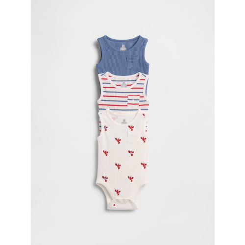 Baby First Favorites TinyRib Ruffle Tank Bodysuit (3-Pack)