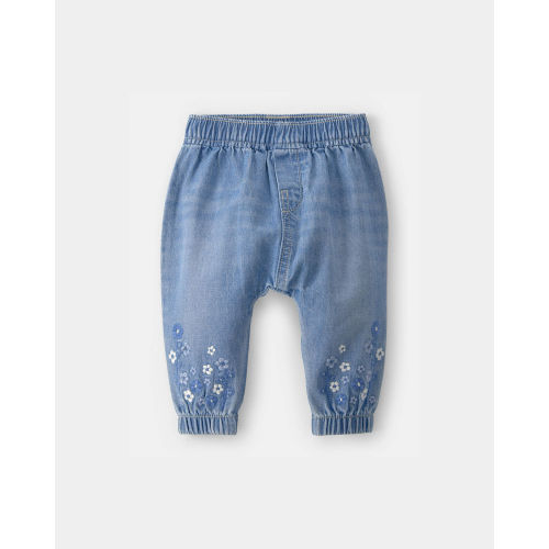 Baby Girl Floral Pull-On Denim Jogger - Medium Wash - OshKosh B'gosh | Carter's