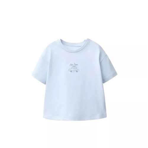 EMBROIDERED PLAIN T-SHIRT - Light blue | ZARA United States