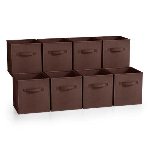 Sorbus Fabric Storage Bins 11" Foldable Cubes With Handles For Pantry, Cubbies, Toy And Closet Shelving Organization - 8Pk
