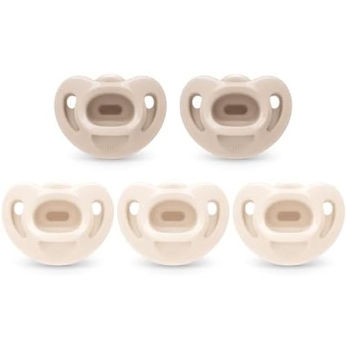 NUK 100% Silicone Comfy Orthodontic Pacifiers, 0-6 Months, Neutral Fashion, Timeless Collection, 5 Count