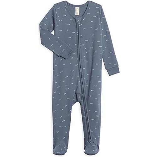 Colored Organics Baby Zip-Up Footed Sleeper with 2-Way Zipper - Newborn Organic Cotton Pajamas