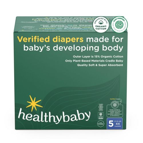 Size 5 HealthyBaby Organic Cotton Enhanced Chlorine Free Disposable Diaper