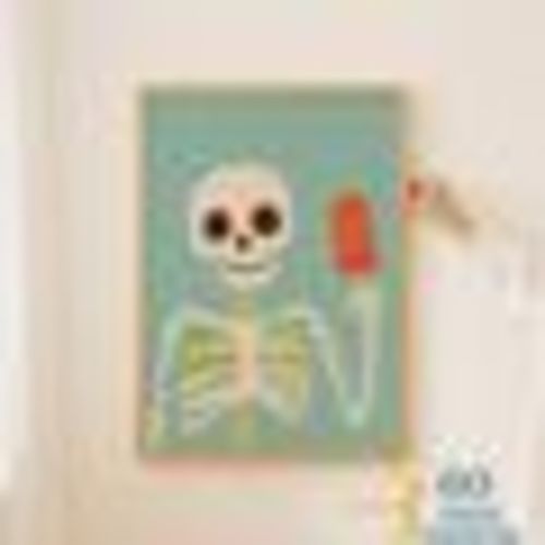 Skeleton Nursery Print: Green Modern Wall Art (Digital Download)