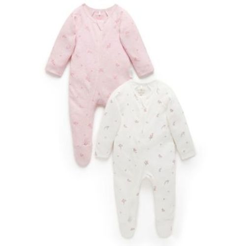 Girls' 2 Pack Zip Footie - Baby
