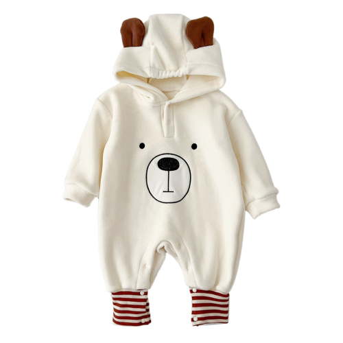 5 Babies Preemie Boy Clothes Baby Warm Bear Footie Romper Thick Jumpsuit Winter Outerwear