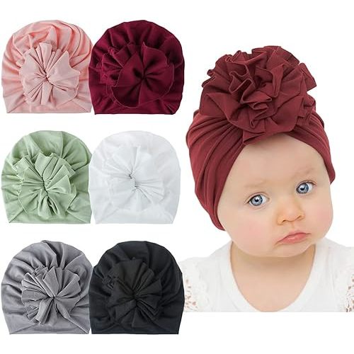 Baby-Girls Turban,Baby Girl Hat,Turban Hats for Infant Toddlers Girls, Baby Turban Hats with Bow Cap