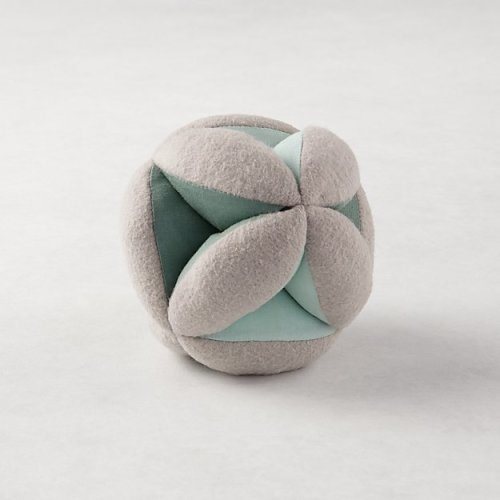 Teal Baby Plush Ball Rattle