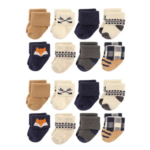 Hudson Baby Cotton Rich Baby Terry Socks 16-Pack, Forest, 0-6 Months
