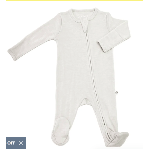 Footie Pajamas, Merino Wool, Oat, 0-3 mo