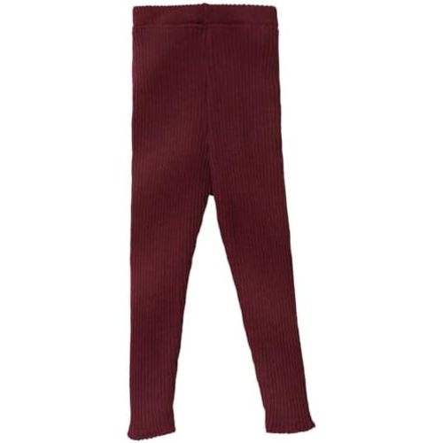 Ecoable Kids Merino Wool Leggings, Ribbed Thermal Base Layer Pants