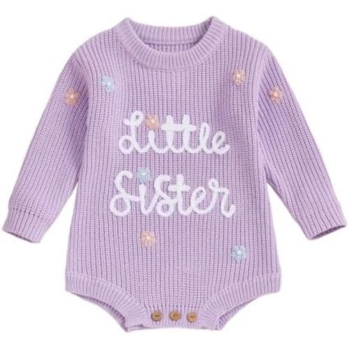 FYBITBO Baby Girl Boy Sweater Knit Oversized Pullover Sweatshirt Romper Onesie Warm Fall Winter Clothes Outfit Newborn