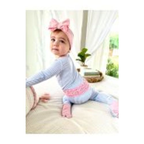 Ruffle One Piece Footie Pajama, Bamboo Viscose