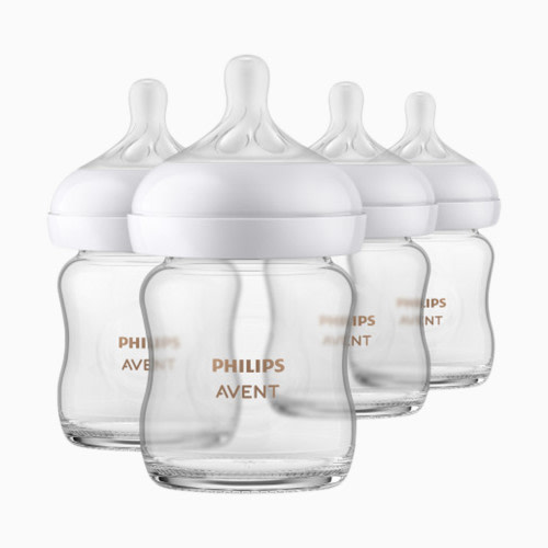 Philips Avent Glass Natural Baby Bottle with Natural Response Nipple - 4 Oz, 4