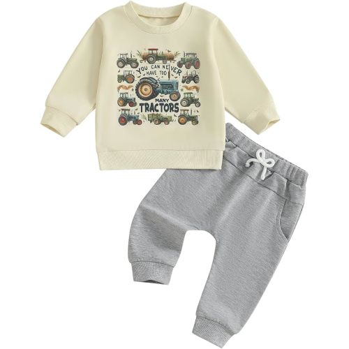 Toddler Boy Clothes Baby Kids Truck Fall Winter Outfit Sweatshirt Pants Set