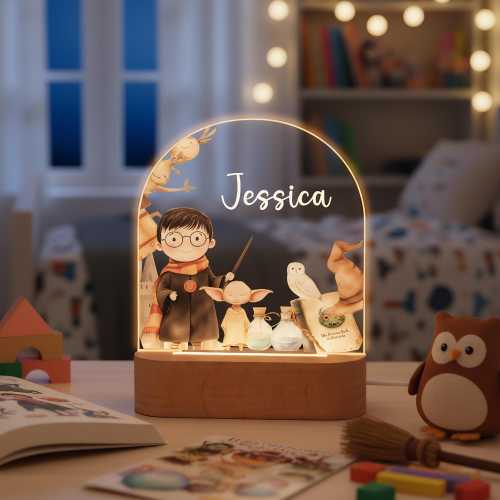 Personalised Children's Wizard Night Light,Nursery Decor,Acrylic Kid Room Lamp,Birthday Gift,Bedroom Decor,Kid Night Lamp,Name Sign,Boy Girl