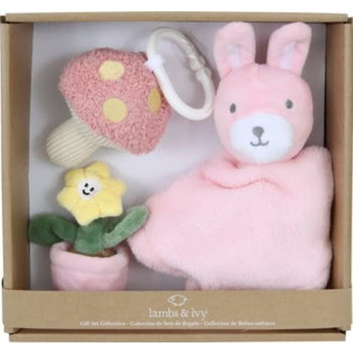 Garden Bunny 3-Piece Developmental Infant Baby Plush Gift Set