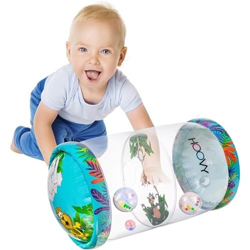 Hoovy Infant Crawling Toys | Toys for Crawling Babies | Crawling Toys for Babies 6-12 Months | Beginner Crawl Along Baby Roller | Drop Maze Tummy Time Activity Center
